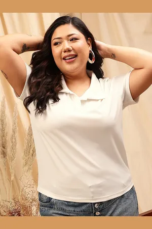 CURVY STREET Plus Size Striped Opaque Knitted Shirt