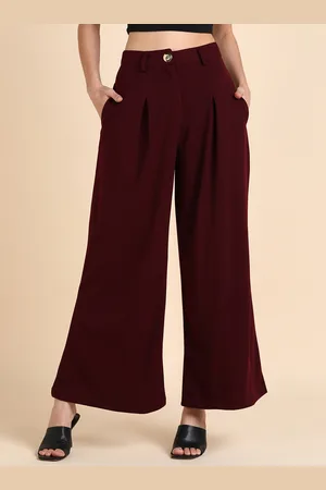DODO & MOA Women Relaxed Fit Pleated Parallel Trousers