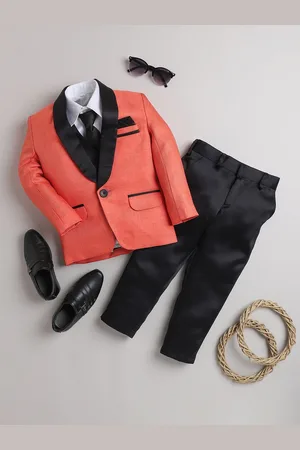 BAESD Boys Shawl Collar Single-Breasted Silk Cotton 3 Piece Suit