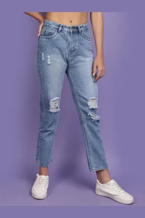 V-Mart Women Mildly Distressed Ripped Heavy Fade Cotton Jeans