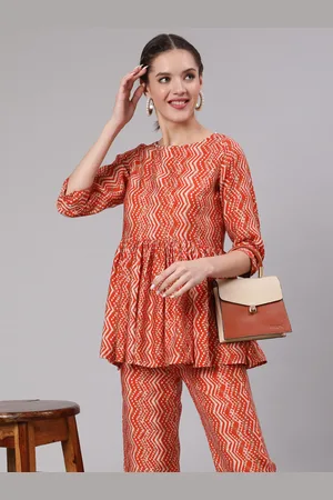 Jaipur Women Printed Peplum Co-Ords Set
