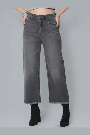 Flying Machine Women Bootcut High-Rise Light Fade Pure Cotton Cropped Jeans