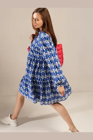 VERO MODA Ethnic Motifs Printed Cotton A-Line Dress