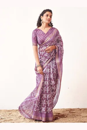 Kalini Floral Printed Zari Saree