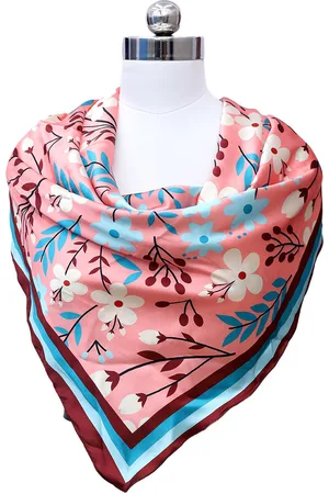 Leeza Store Floral Printed Satin Scarf