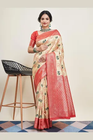 VAIRAGEE Ethnic Motifs Woven Design Zari Banarasi Saree