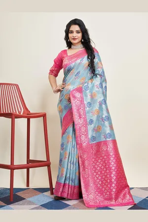VAIRAGEE Floral Woven Design Zari Banarasi Saree