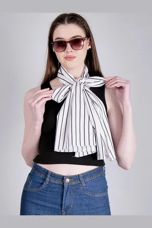 Mast & Harbour Striped Printed Scarf