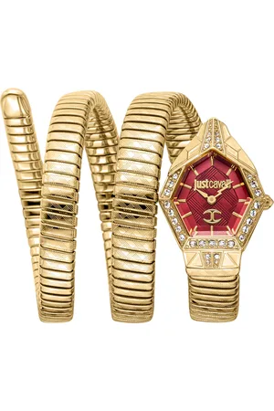 Roberto Cavalli Women Embellished Wrap Around Straps Analogue Automatic Watch JC1L304M0035
