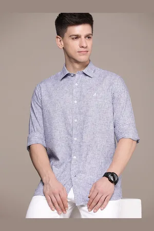 Nautica Men Pure Cotton Classic Fit Checked Casual Shirt