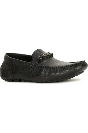 Bata Men Textured Comfort Insole Horsebit Driving Shoes