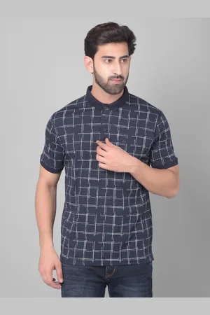 Crimsoune Club Geometric Printed Polo Collar Cotton Slim Fit T-shirt