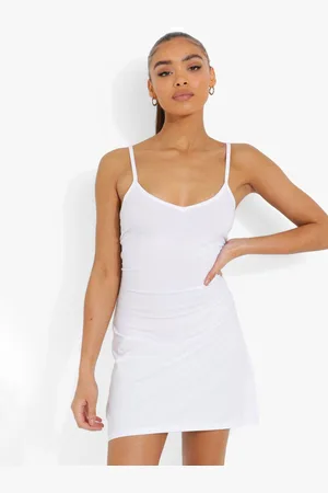 Boohoo Shoulder Straps Open-Back Slip Mini Dress