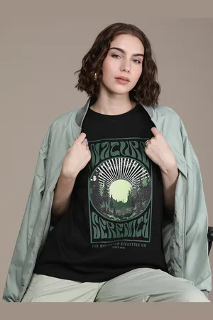 Roadster Women Graphic Printed Oversized T-shirt