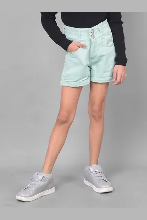 Crimsoune Club Girls Mid Rise Slim Fit Cotton Shorts