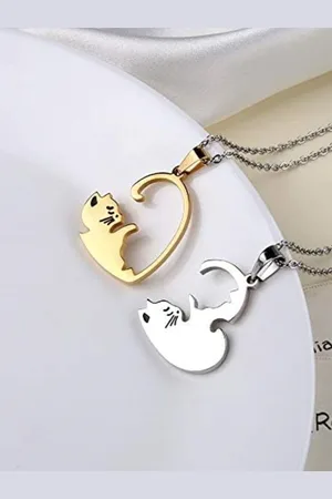EL REGALO Unisex Set Of 2 Contemporary Pendant With Chain