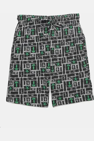 mackly Boys Geometric Printed Pure Cotton Lounge Shorts