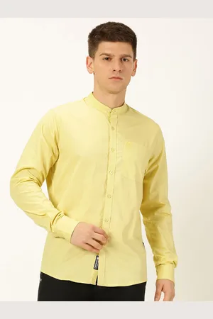 Provogue Classic Slim Fit Mandarin Collar Pure Cotton Casual Shirt