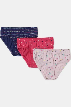 Buy Girl's Super Combed Cotton Solid Panty with Ultrasoft Waistband -  Assorted(Pack of 3) SG11