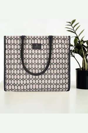 THE CLOWNFISH Opulence Geometric Printed Structured Shoulder Bag Up to 16 inch