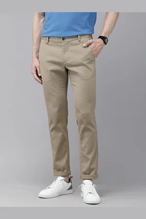 Arrow Men Self Design Textured Original Slim Fit Low-Rise Chinos Trousers