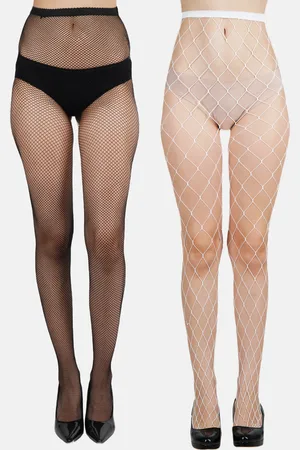 Next2Skin Women Pack Of 2 Solid Fishnet Pantyhose Stockings