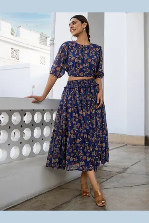 Janasya Women Georgette Floral Co-ord Set