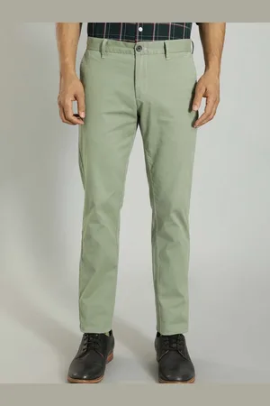 Buy INDIAN TERRAIN Solid Cotton Blend Slim Fit Men's Casual Trousers |  Shoppers Stop