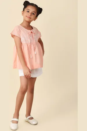 Fabindia Girls Embroidered Pure Cotton Clothing Set