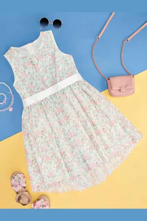 Pantaloons Girls Floral Printed Fit & Flare Dress