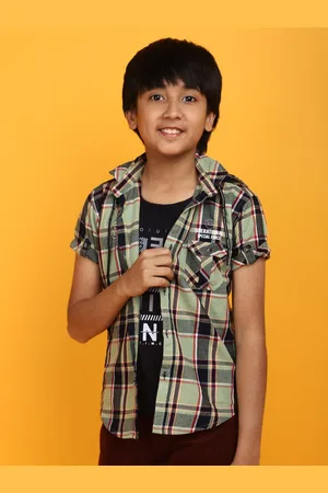 V-Mart Boys Checked Opaque Cotton Casual Shirt