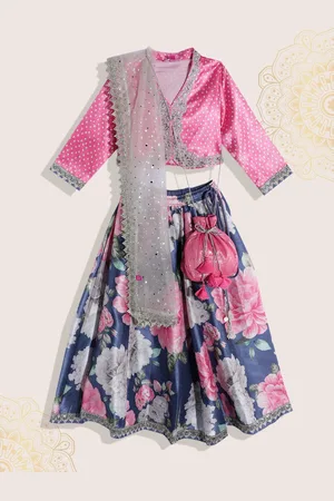 Biba Girls Floral Printed Ready to Wear Lehenga & Blouse