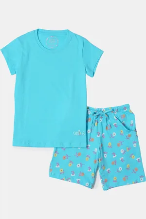 Jockey Girls Super Combed Cotton Short Sleeve T-shirt and Printed Shorts Set-RG11