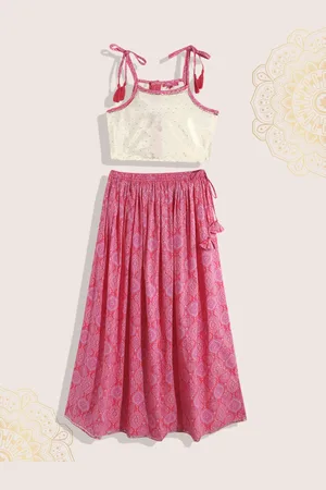 Biba Girls Ethnic Motif Printed Ready to Wear Lehenga & Blouse