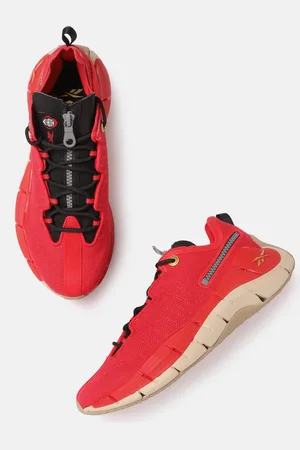 Reebok Men Unisex Red & Black Textile Upper Lightweight Zig Kinetica II Running Shoes