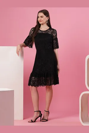Globus Floral Lace Up A Line Party Dress