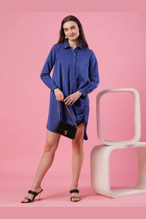 Globus Asymmetric Satin Shirt Dress