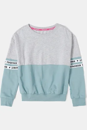 Jockey Girls Super Combed Cotton Relaxed Fit Round Neck Full Sleeve Sweatshirt-AG66