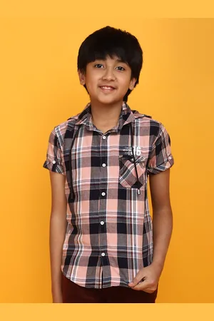 V-Mart Boys Tartan Checks Opaque Cotton Casual Shirt