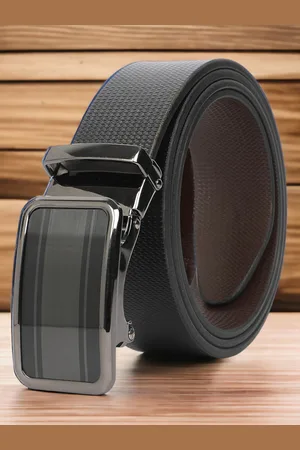 CRUSSET Men Textured Leather Formal Belt