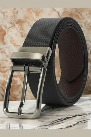 CRUSSET Men Textured Leather Formal Belt