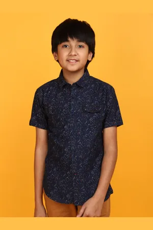 V-Mart Boys Floral Printed Opaque Cotton Casual Shirt