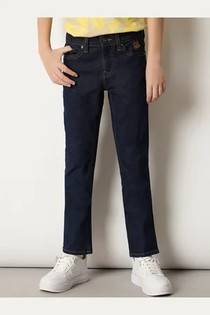 JACK & JONES Boys Straight Fit Clean Look Light Fade Pure Cotton Whiskers Jeans
