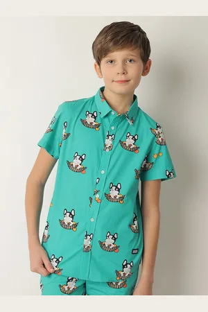 JACK & JONES Boys Printed Pure Cotton Casual Shirt