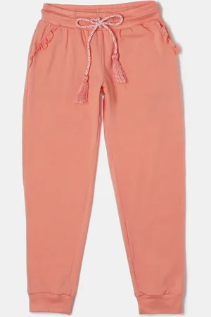 Jockey Girls Cotton Solid Slim Fit Joggers With Convenient Side Pockets-CG18