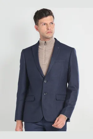 Arrow Patterned Notched Lapel Long Sleeves Single Breasted Blazers