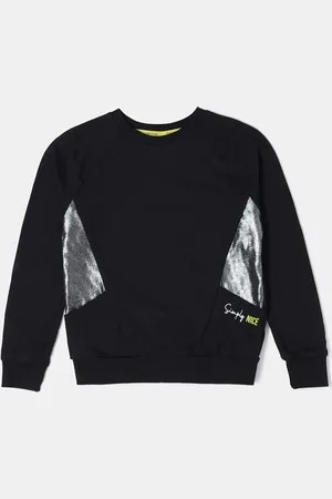 Jockey Girls Super Combed Cotton Printed Round Neck Regular Fit Sweatshirt-AG43