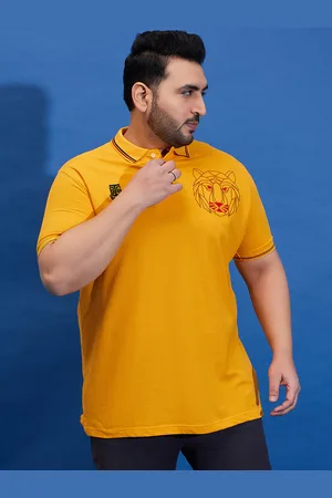 Bigbanana Plus Size Embroidered Polo Collar Bio Finish Pure Cotton T-Shirt