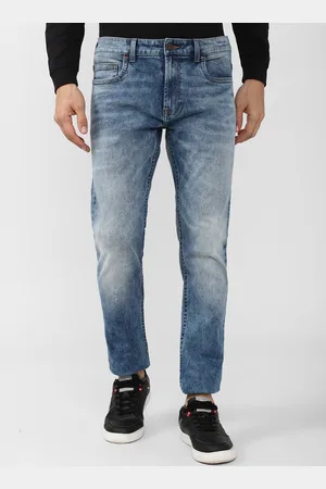 Peter England Men Slim Fit Heavy Fade Clean Look Stretchable Jeans