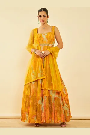 Soch Floral Printed Flared Ethnic Dress